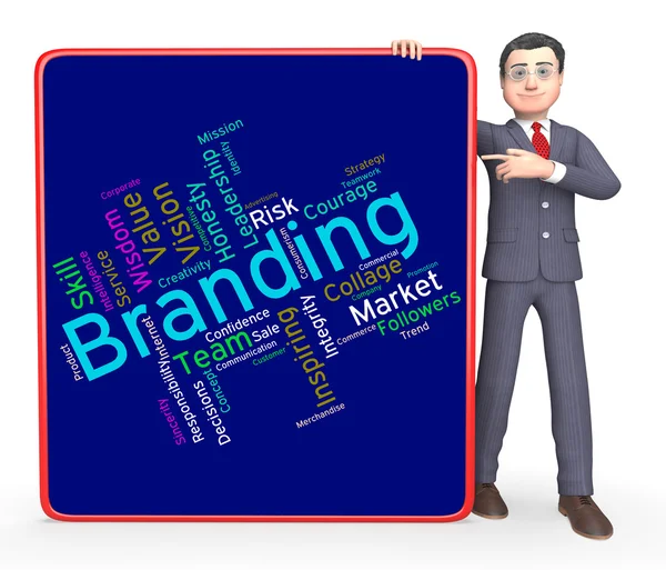 Branding Words Shows Company Identity And Branded
