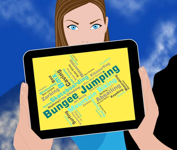 Bungee Jumping Represents Ropejumping Bungees And Text