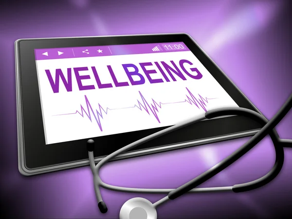 Wellbeing Tablet Represents Preventive Medicine And Computer