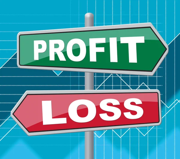 Profit Loss Indicates Signboard Board And Money
