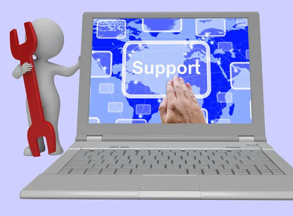 Support Laptop Showing Help And Assistance Online 3d Rendering