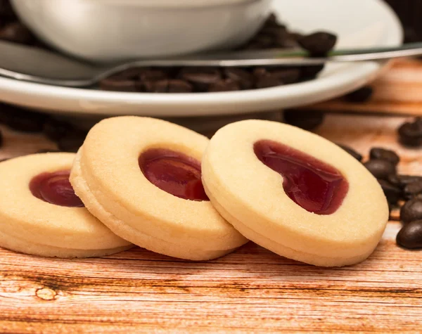 Heart Cookie Coffee Means Biscuit Cracker And Crackers