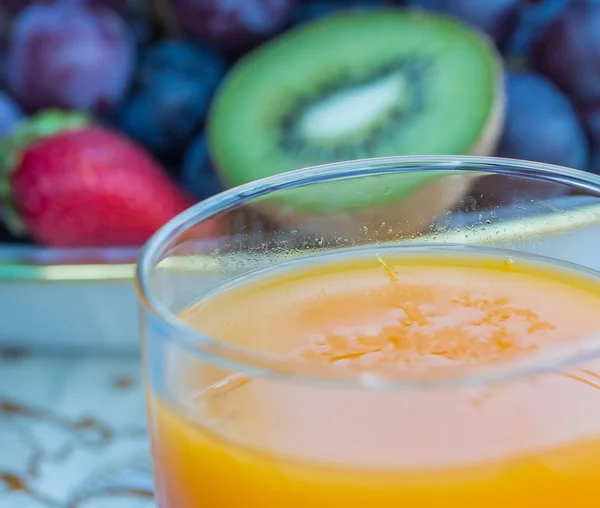 Fresh Orange Juice Represents Kiwi Fruit And Drink