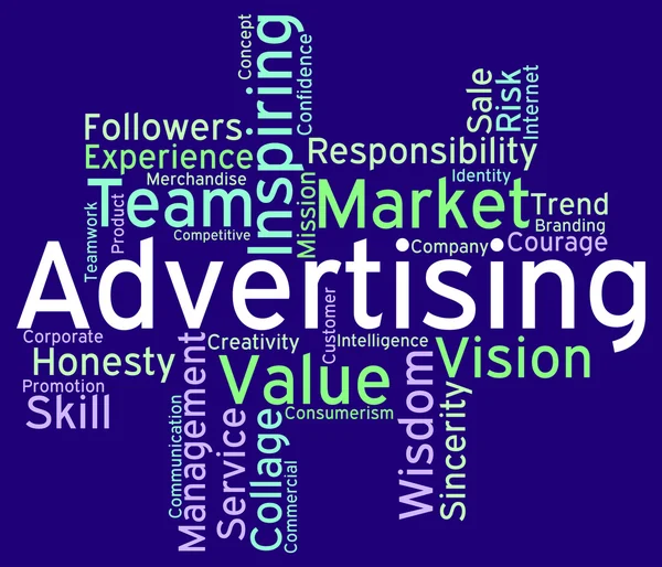 Advertising Wordcloud Means Advertisements Promotion And Adverti