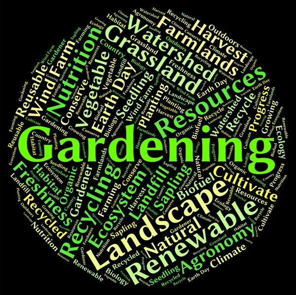Gardening Word Represents Outdoors Outside And Planting