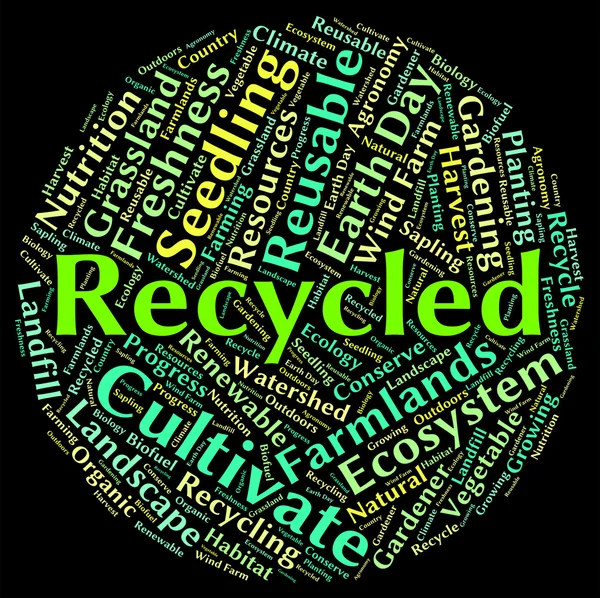 Recycled Word Shows Earth Friendly And Environmentally