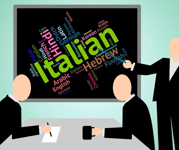Italian Language Shows Foreign Translate And Vocabulary