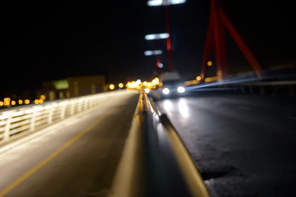 Empty bridge at night