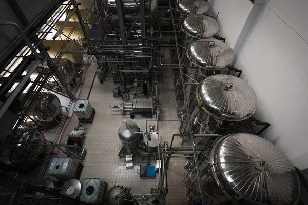 Industrial interior of an alcohol factory