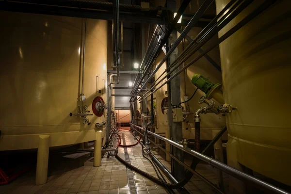 Industrial interior with welded silos