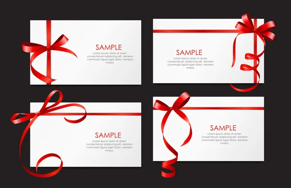 Gift Card with Red Ribbon and Bow Set