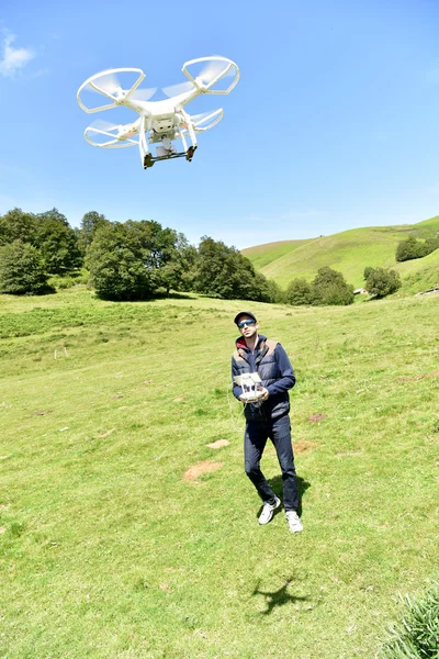 Man handling drone
