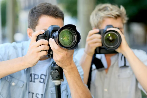 Men on photography training day
