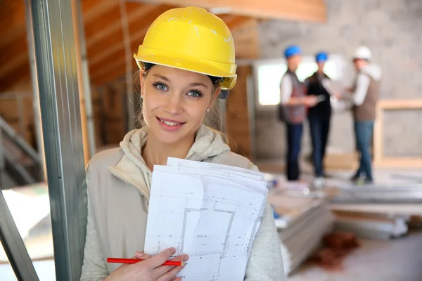 Woman in construction professional training