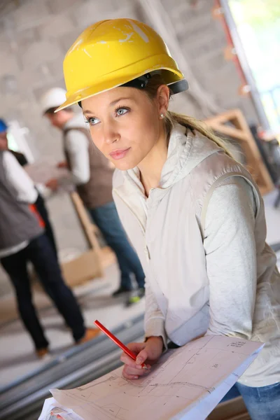 Woman in construction professional training