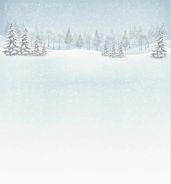 Christmas winter landscape background. Vector.