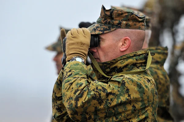 GALATI, ROMANIA - DECEMBER 11: US Marines officer in Romanian mi