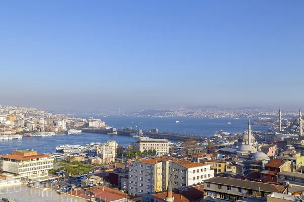 View from Suleymaniye Mosque built by the legendary Ottoman Sultan Suleiman the Magnificent overlooking the Golden Horn