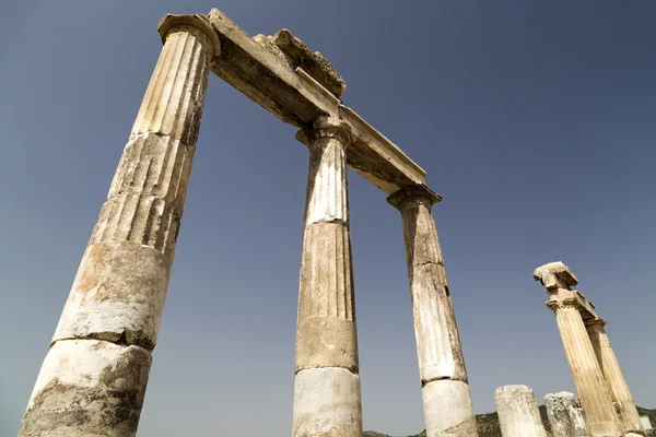 Ruins of Hierapolis, the ancient site located in Pamukkale, Denizli, Turkey