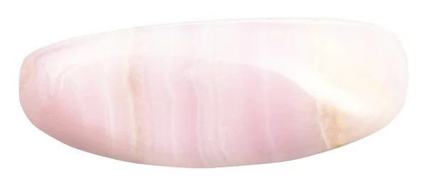 Polished pink manganoan calcite mineral gem