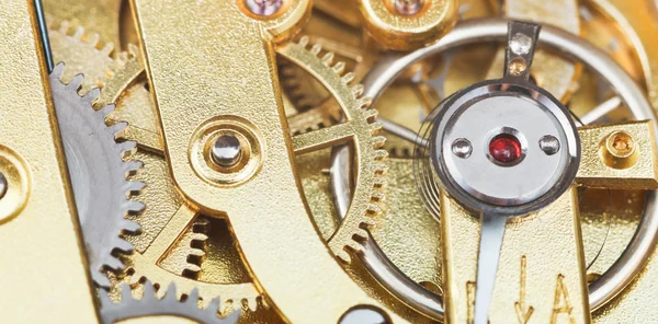 Brass mechanical movement of vintage watch