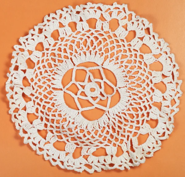 Embroidered crochet lace flower ornament placemat