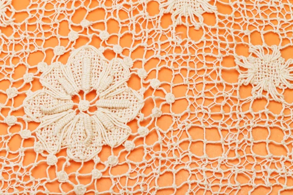 Decoration by Maltese bobbin lace close up