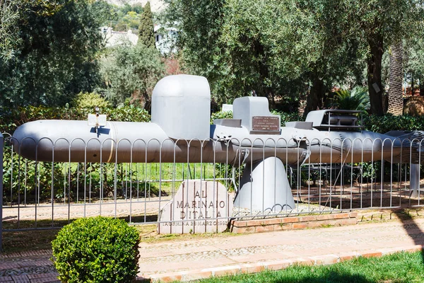 Old submarine - monument in Taormina urban park