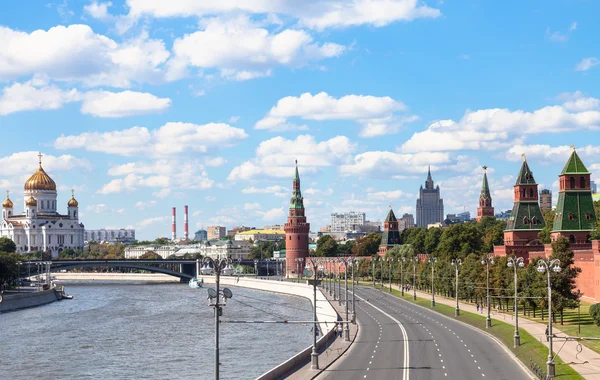 The Kremlin Embankment of Moskva River in summer
