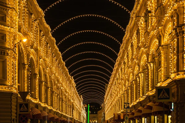 Night illumination of GUM store in Moscow