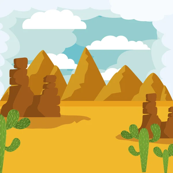 Desert landscape isolated icon design