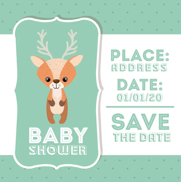 Reindeer animal baby shower card icon