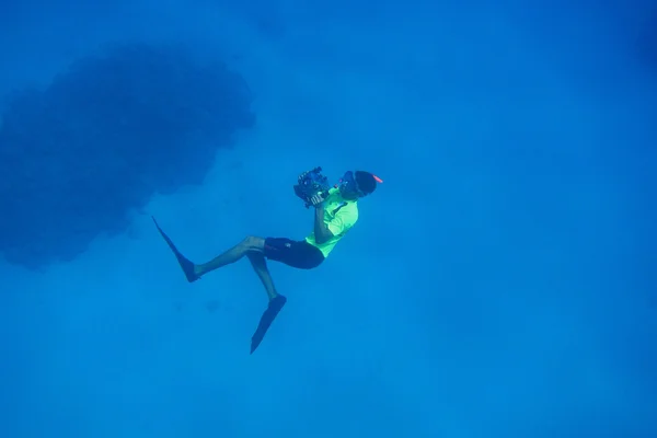 Man with underwater camera