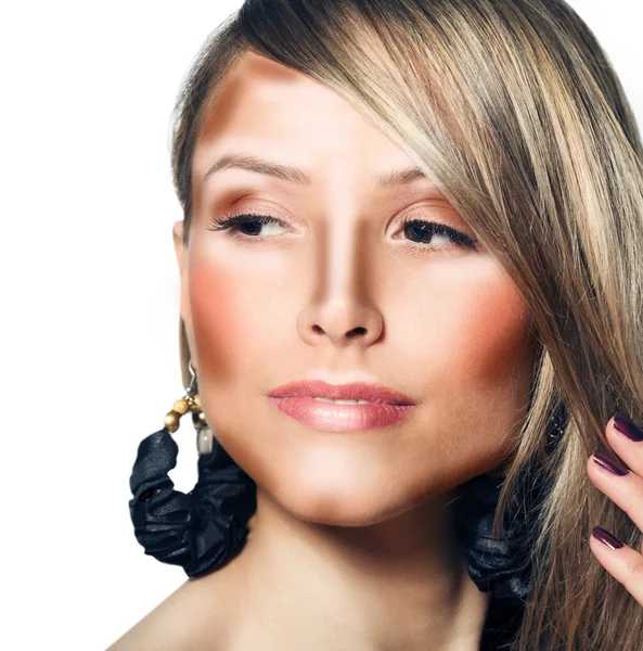 Make up woman face. Contour and Highlight makeup.