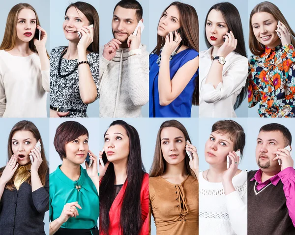 Collage of people speak on the phone