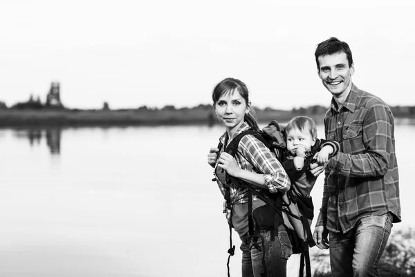 Happy family outdoors