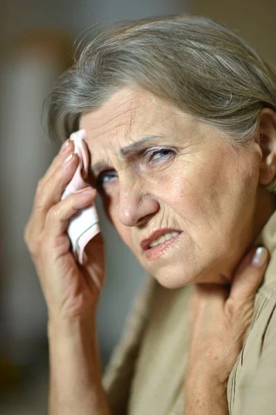 Sick elderly woman