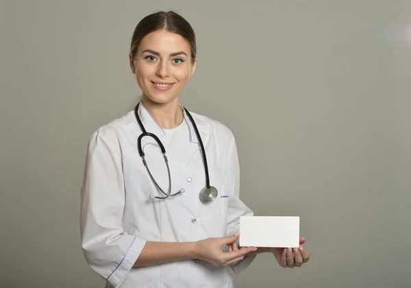 Female doctor with white list