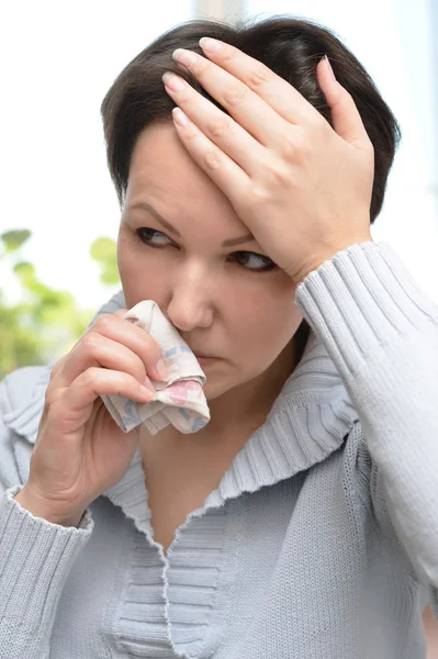 Young woman sick cold