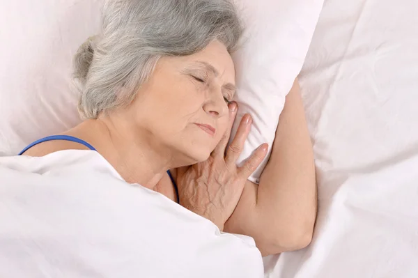 Beautiful older woman sleeping