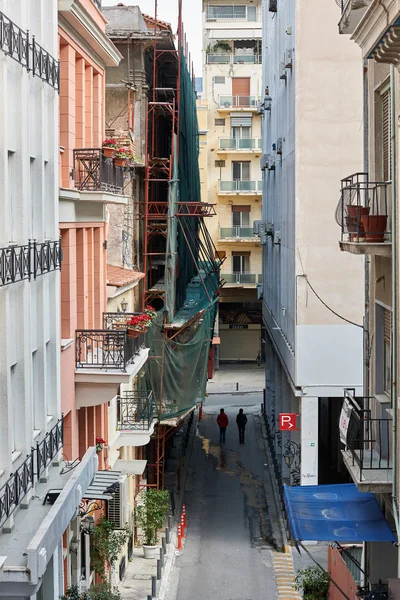 Elevated view of typical street in central Athens, Greece