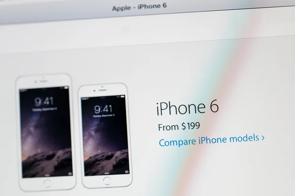 Apple website with the new price announced for iPhone 6