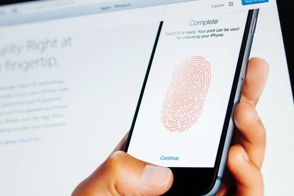 Apple Computers website with Touch Id display