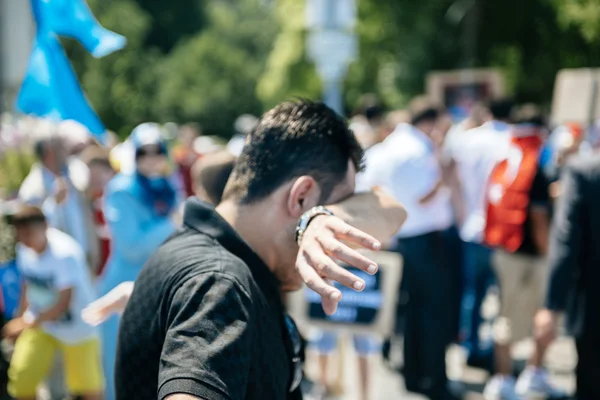 Uyghur human rights activists protest