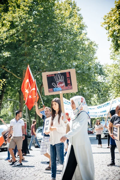 Uyghur human rights activists protest