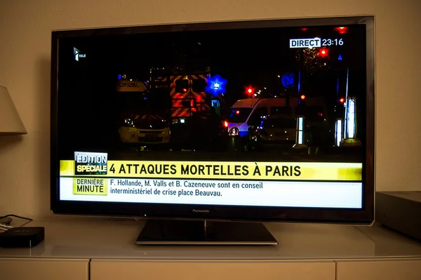French Television reporting live about the attacks
