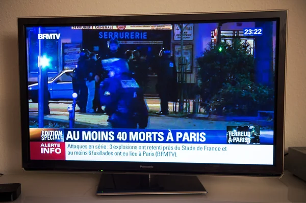 French Television reporting live about the attacks