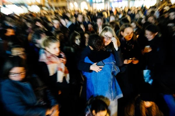 People gathering in solidarity with victims from Paris assaults