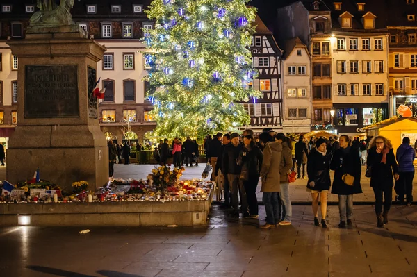 Christmas Tree and candles after Paris Attack