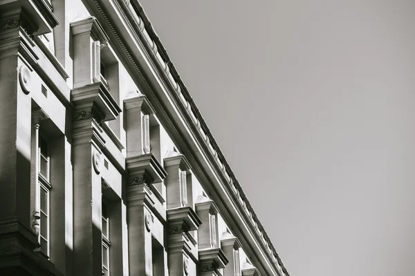 Parisian building facade in black and white